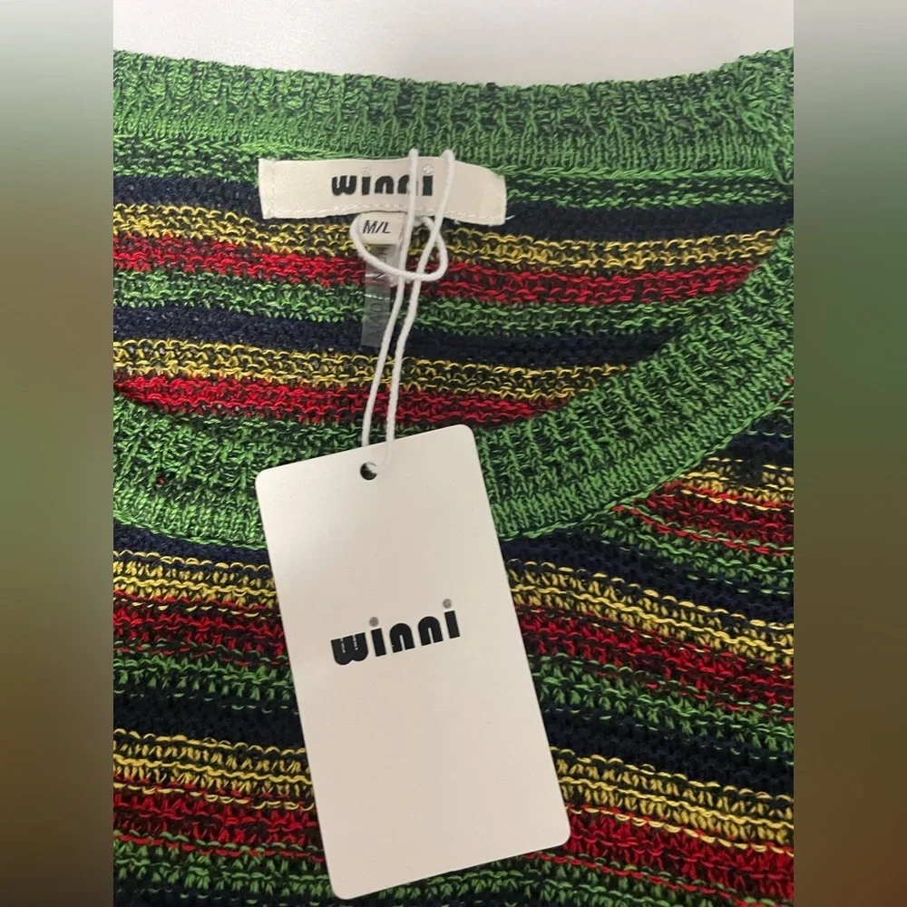 NWT Winni by Miracle Striped Knit Lightweight Sweater. Size M/L